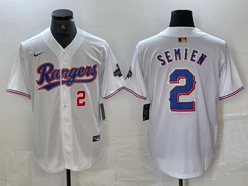 Men's Texas Rangers #2 Marcus Semien Number White 2023 World Series Champions Cool Base Jerseys,We sell and wholesale Men's Texas Rangers #2 Marcus Semien Number White 2023 World Series Champions Cool Base Jerseys on line form chian!